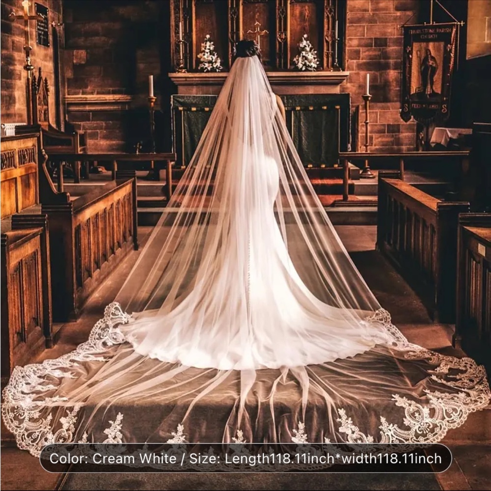 Wedding veil long with comb